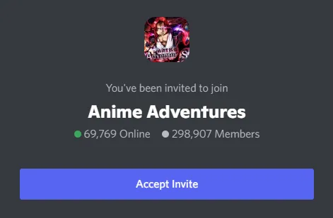 Anime Adventure Discord Server (Link & Tranding)